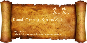 Komáromy Kornél névjegykártya