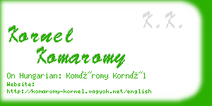 kornel komaromy business card